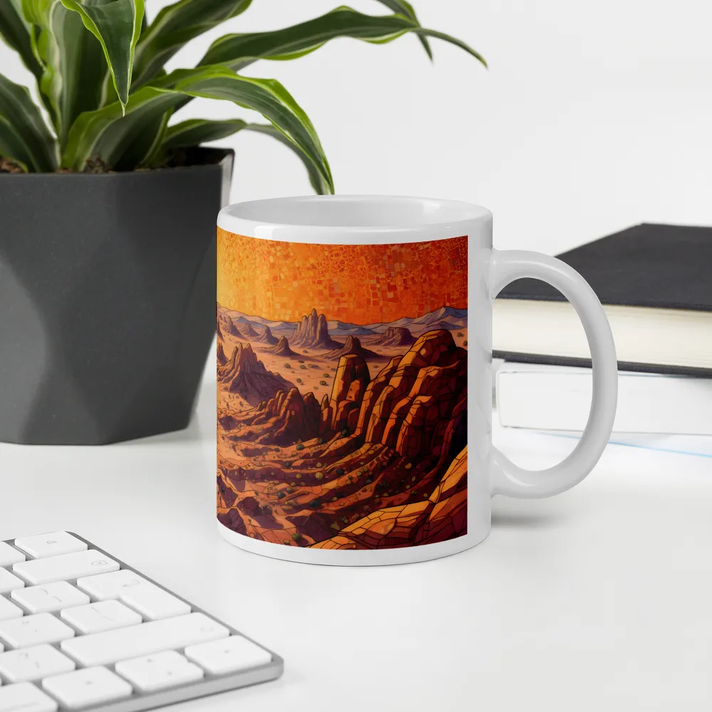 Sunset Over the Badlands 
 Mug with Red inside | 15 oz