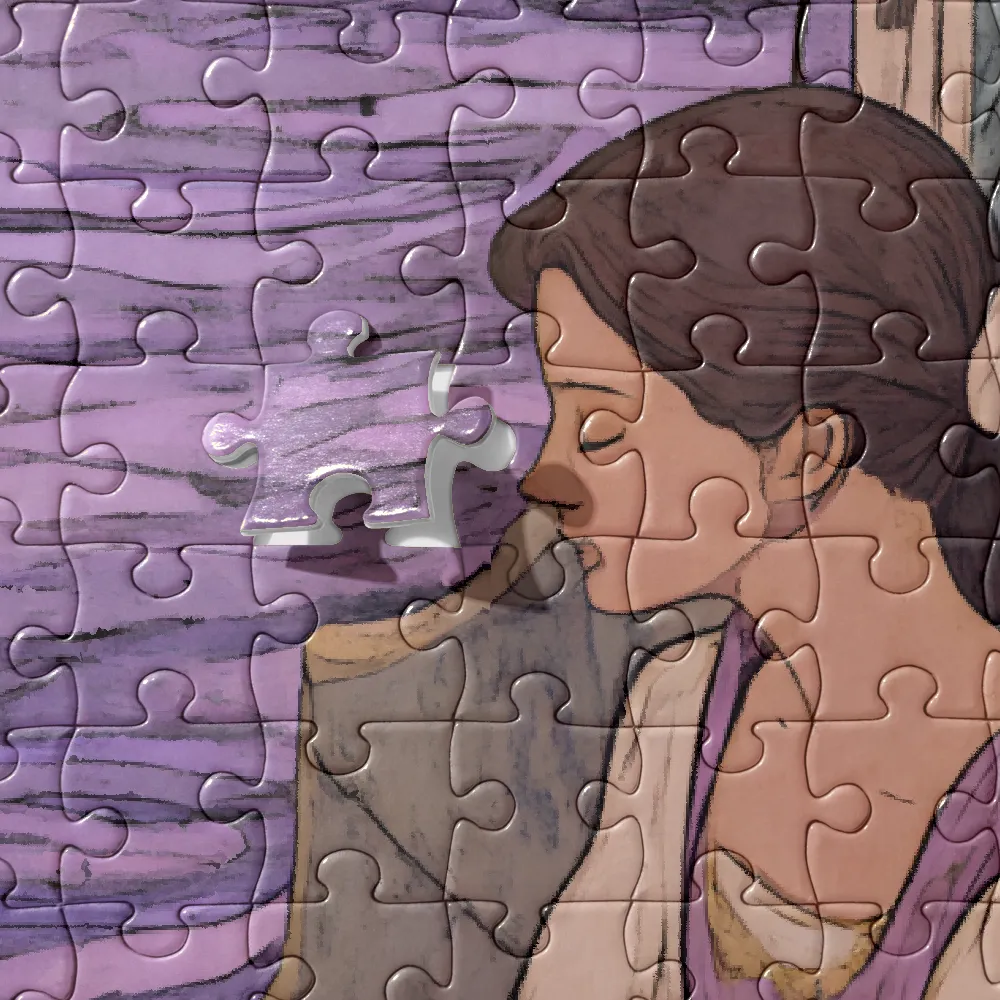 Maidens by the Water 
 Jigsaw Puzzle in Tin Box