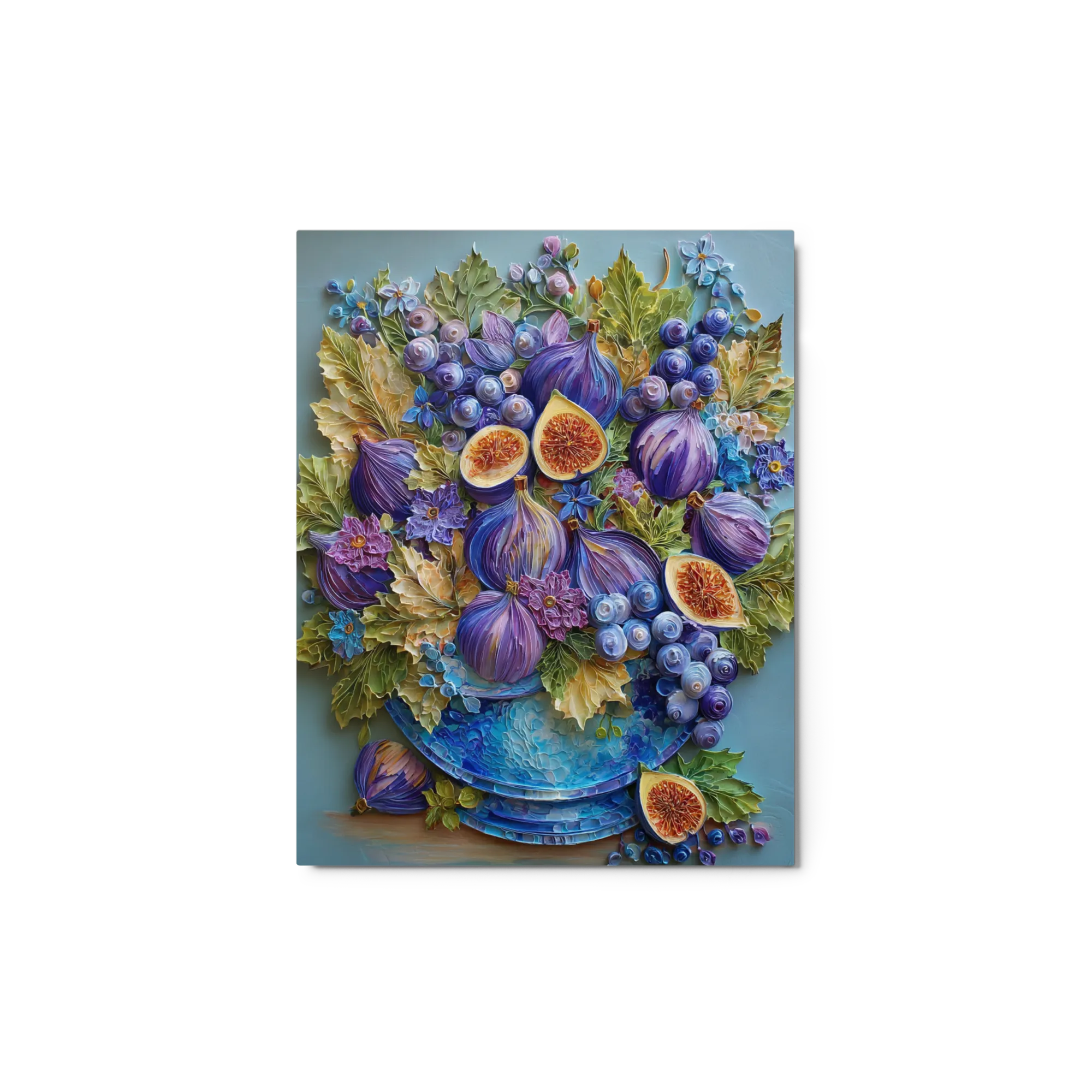Quilled Figs and Grapes Still Life | Art Print