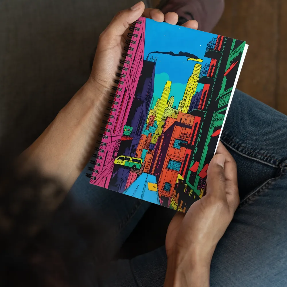 Urban Neon Skyline 
 Spiral Notebook | 140 pages