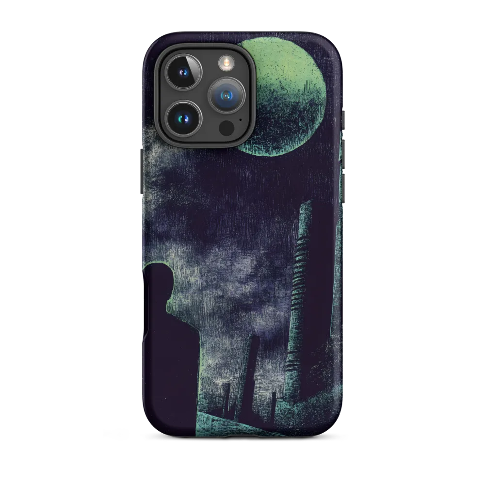 Solitary Figure, Dystopian Moon | Phone Case