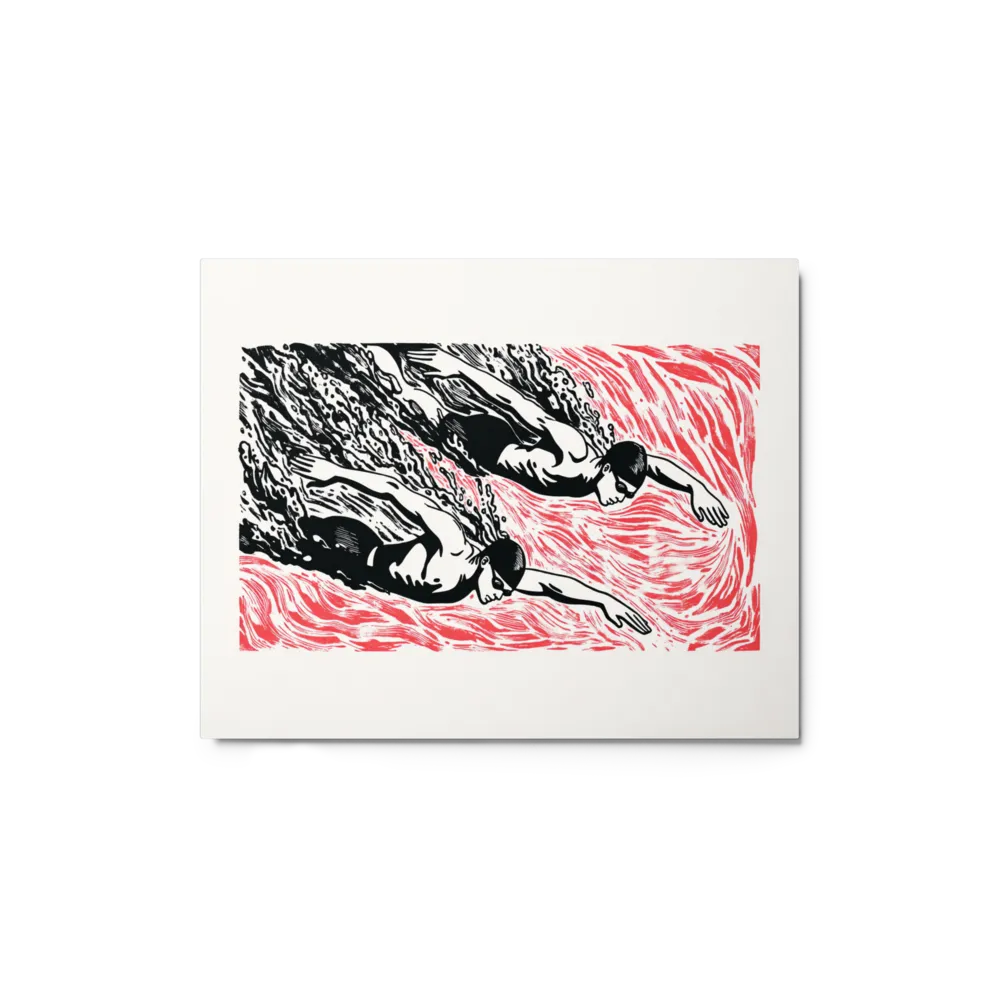 Red Waves and Butterfly Strokes | Art Print