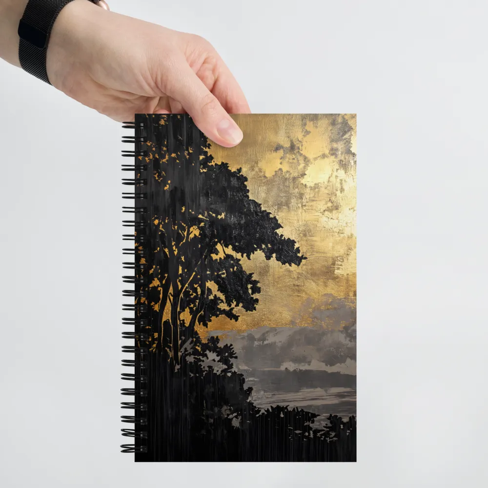 Gilded Forest Silhouette 
 Spiral Notebook | 140 pages