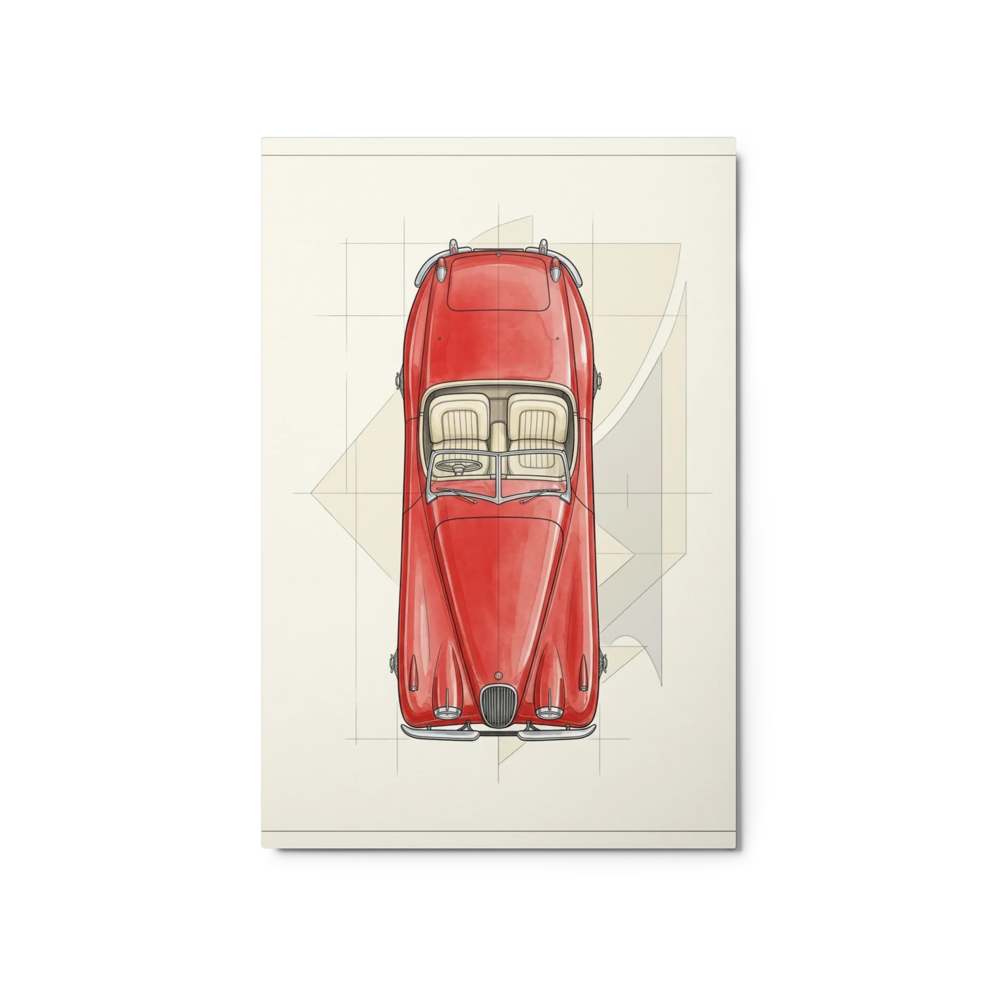 Vintage Red Roadster Blueprint