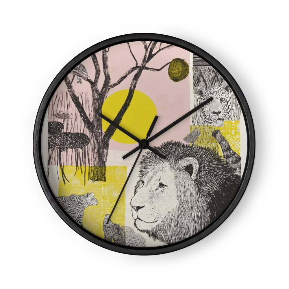 Savannah Lions and Leopards | Wall Clock
