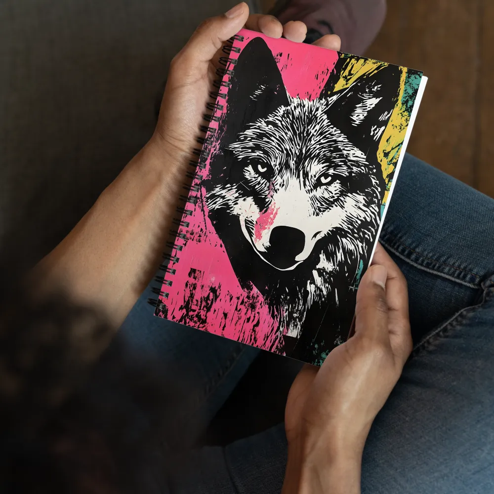 Neon Wolf Portrait 
 Spiral Notebook | 140 pages
