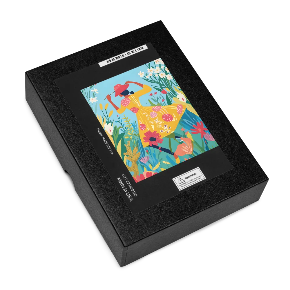 Painter in the Garden 
 Jigsaw Puzzle in Tin Box