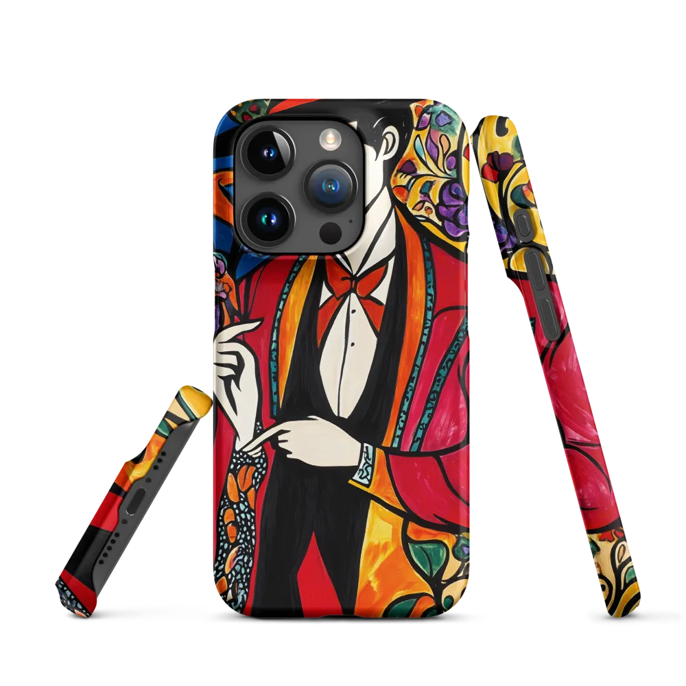 Stylish Male Figure with Floral Motifs | Phone Case