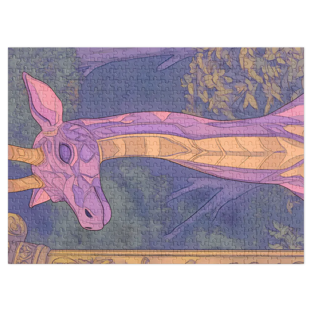 Art Nouveau Giraffe Portrait 
 Jigsaw Puzzle in Tin Box