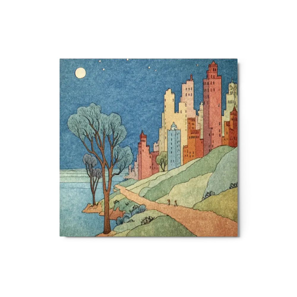 Nocturne Over the Hillside City | Art Print