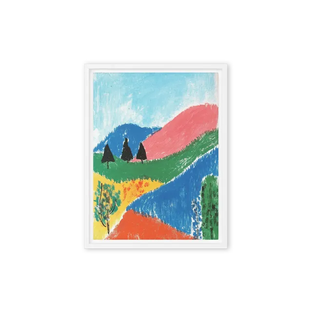 Oil Pastel Hillscape | Art Print