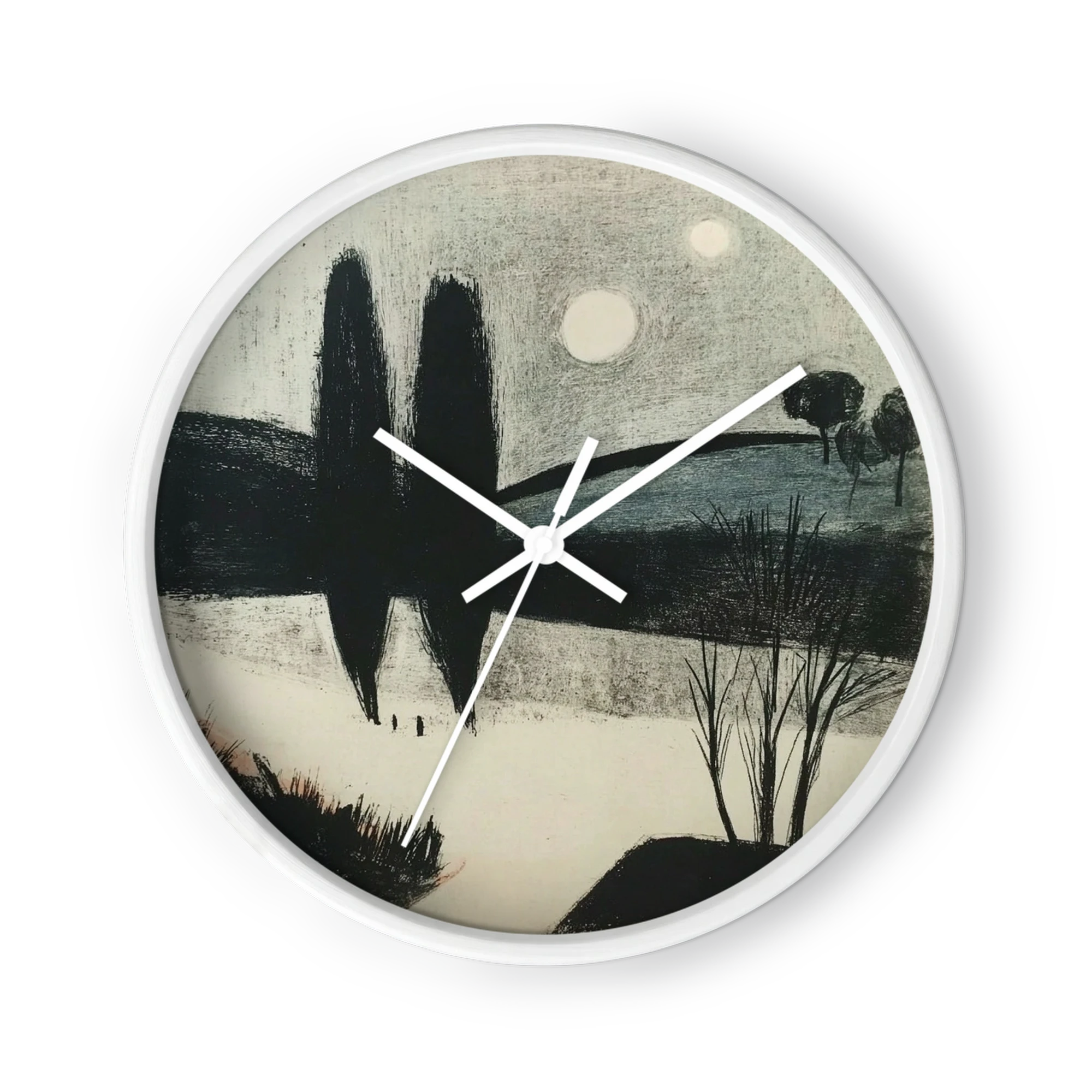 Twin Moons and Cypress Trees