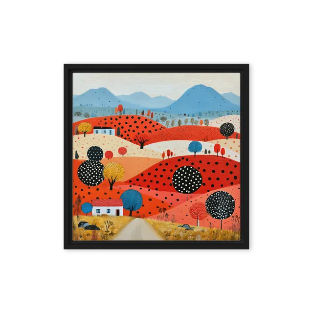 Red Hills and Polka Dot Trees | Art Print