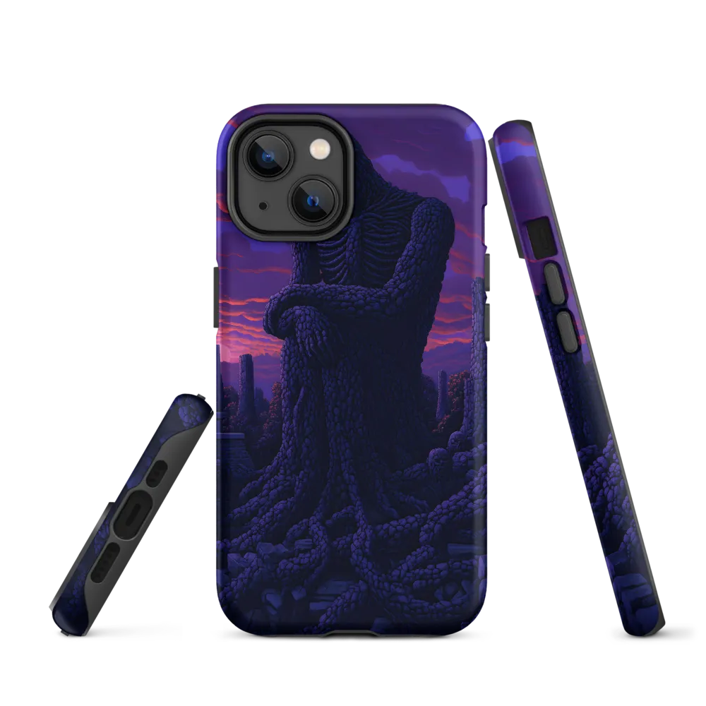 Surreal Giant Figure Among Ruins | Phone Case