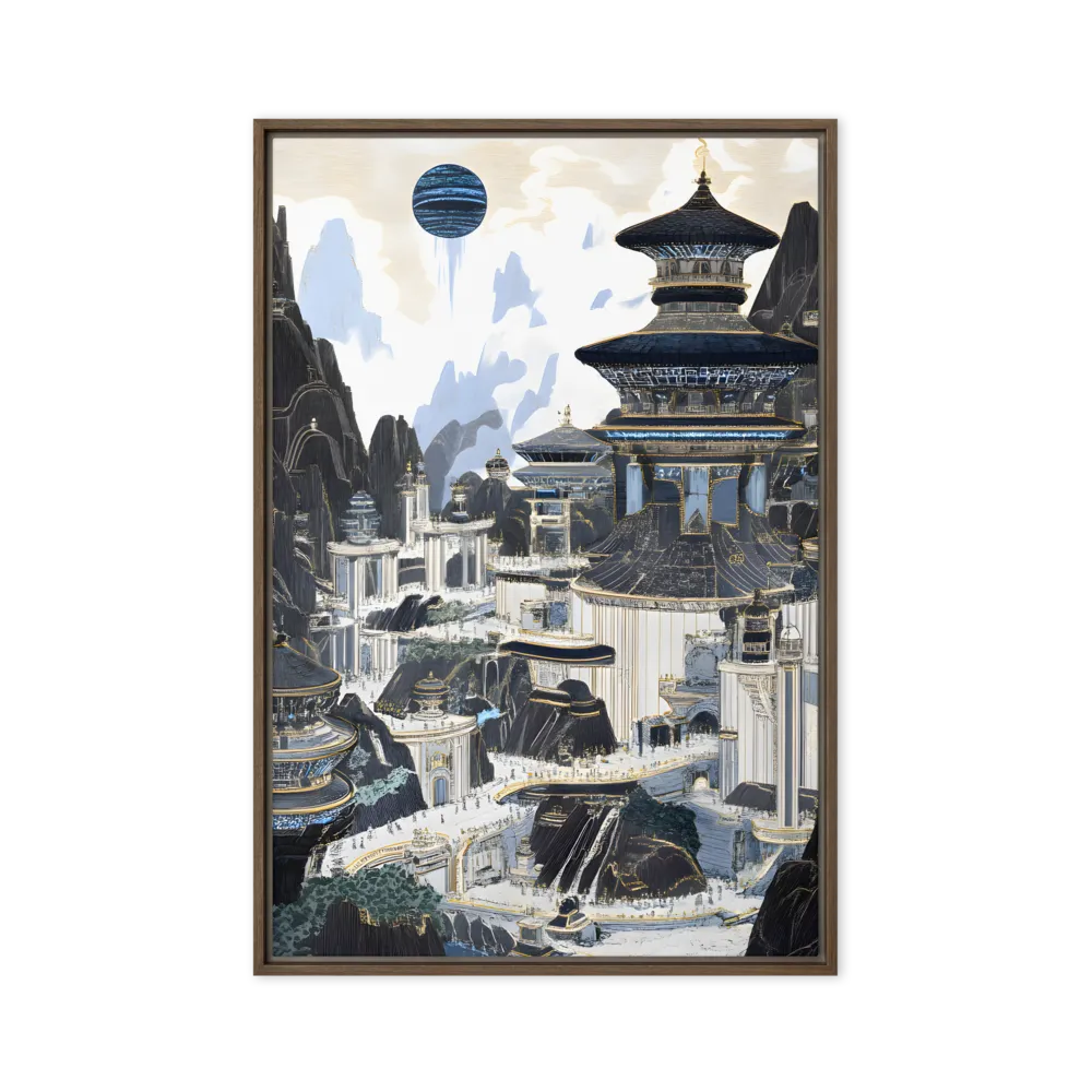 Celestial Cityscape 
 Canvas with Brown Frame