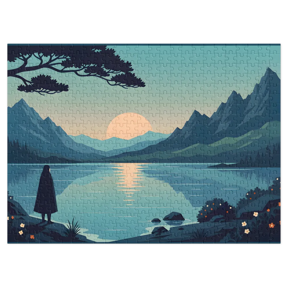 Tranquil Mountain Lake Sunset | Jigsaw Puzzles