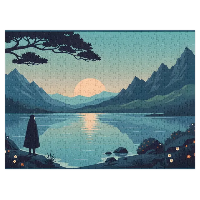 Tranquil Mountain Lake Sunset | Jigsaw Puzzles