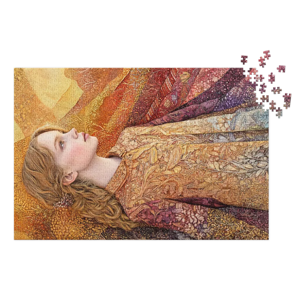 Surreal Portrait of a Girl in Floral Fabric