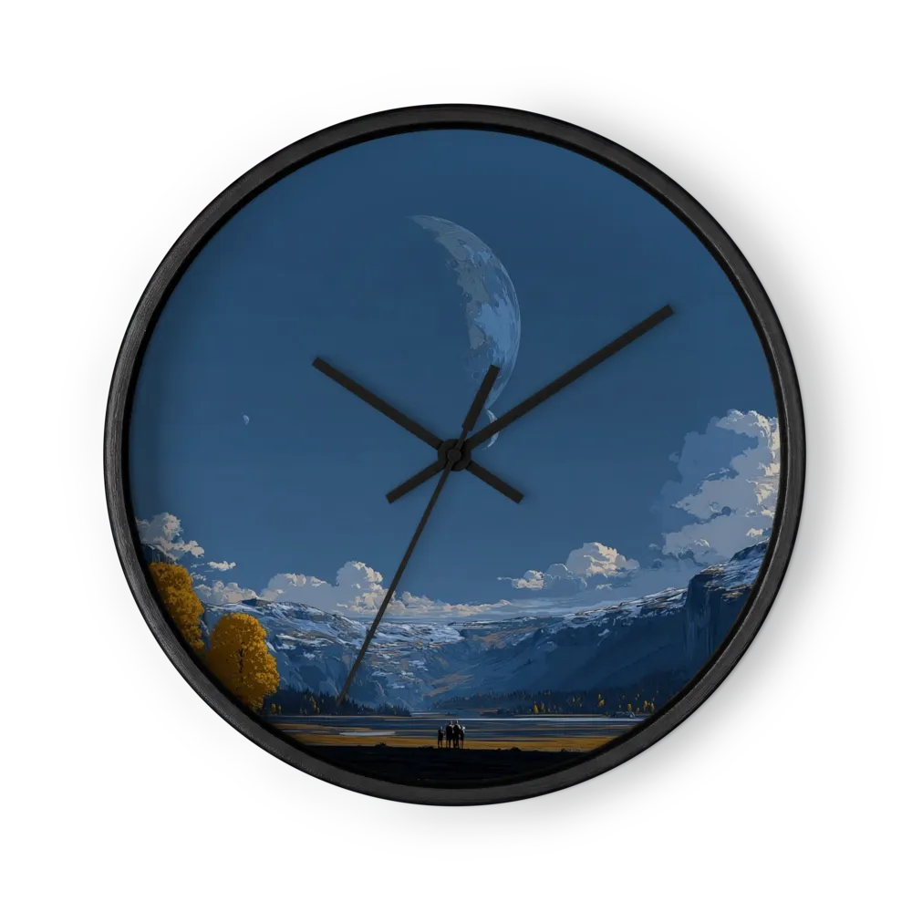 Giant Moon over Valley | Wall Clock