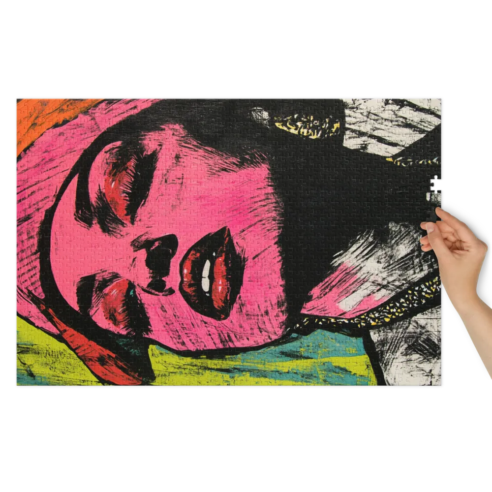 Retrato Rosa Expressionista 
 Puzzle em caixa de metal