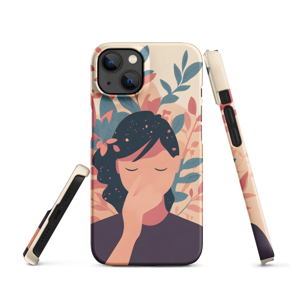 Woman Touching Face with Flora | Phone Case