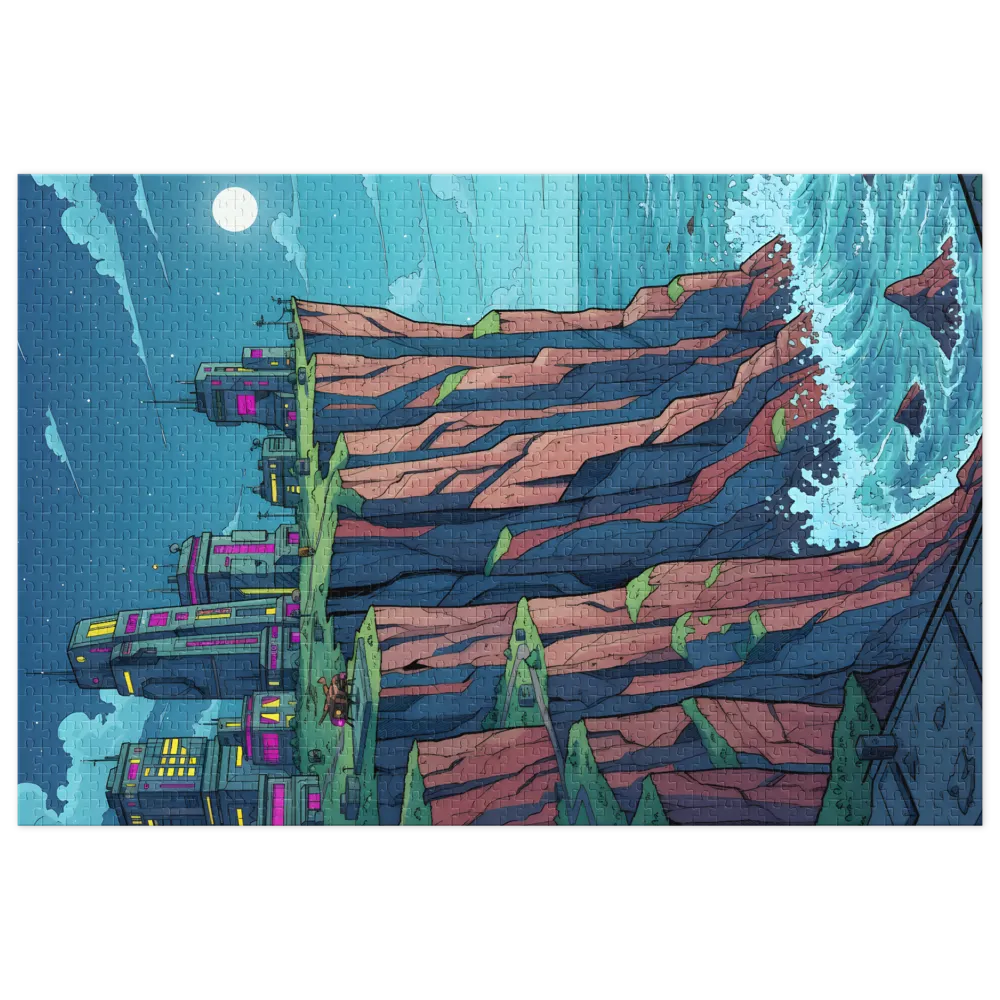 Moonlit Cliff City | Jigsaw Puzzles