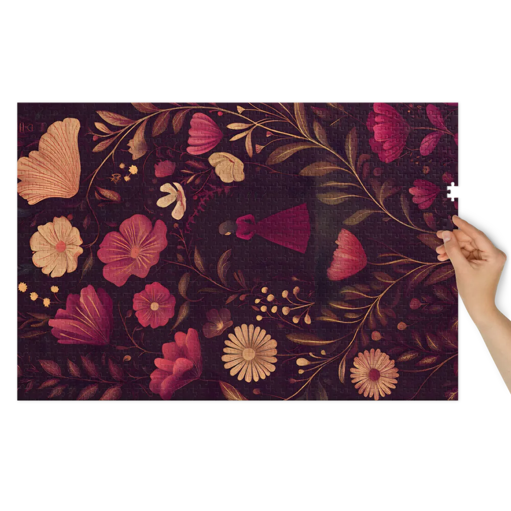 The Floral Enchantress 
 Jigsaw Puzzle in Tin Box