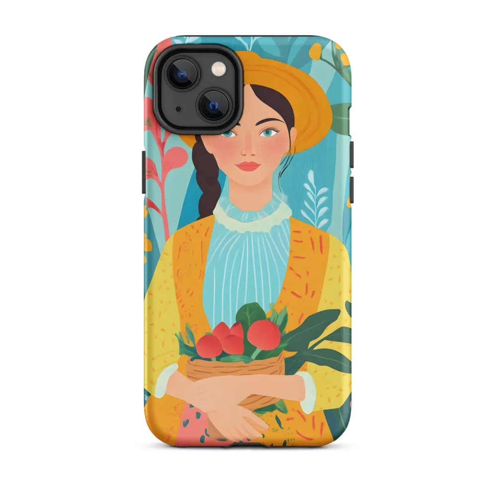 Woman with Flowers Portrait | Phone Case