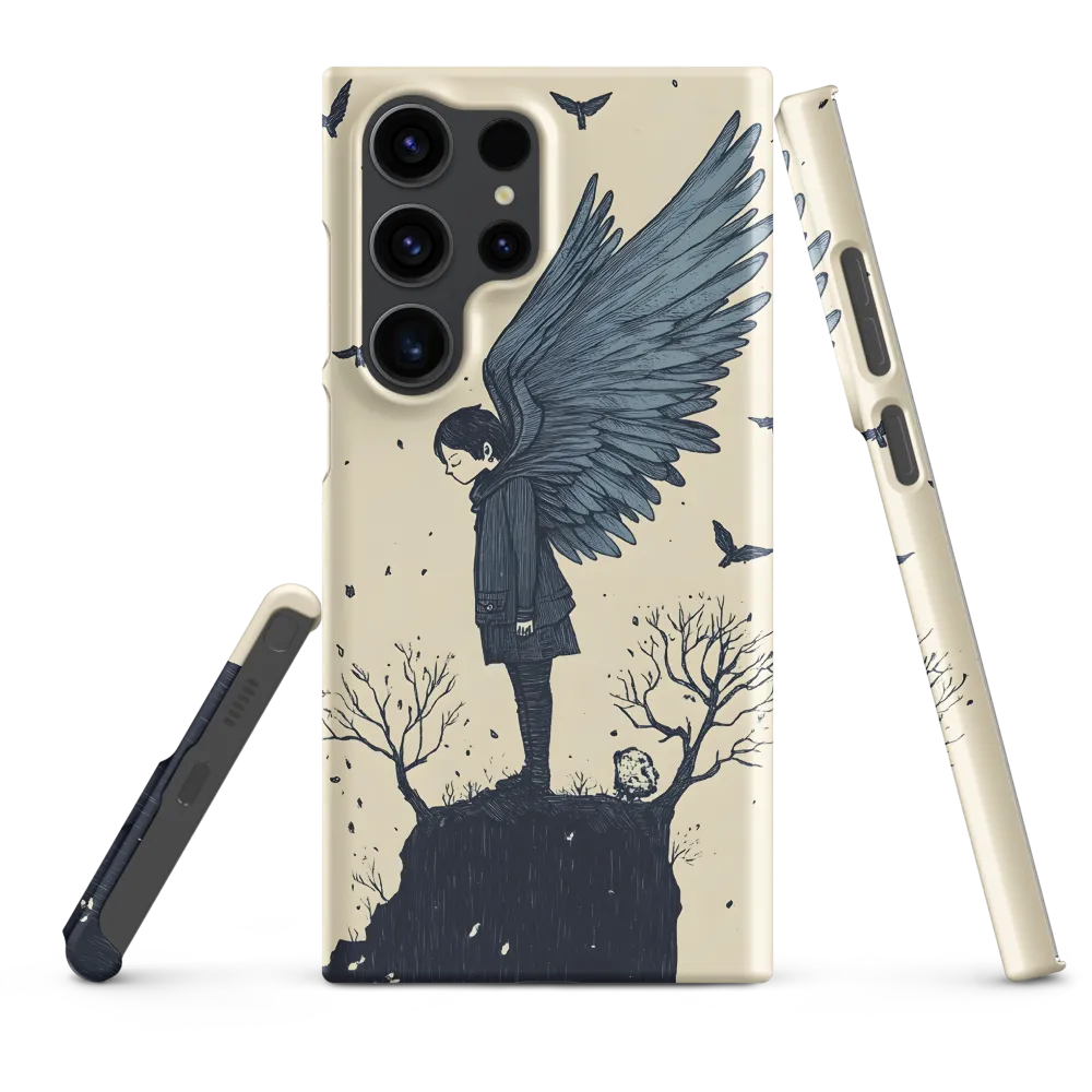 Girl with Wings and Birds Illustration | Phone Case