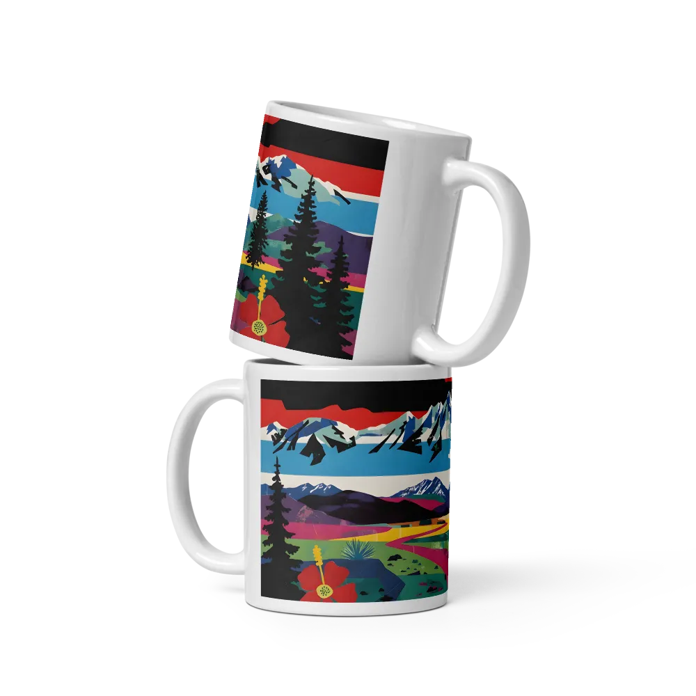 Prismatic Mountain Poster 
 Mug with Red inside | 15 oz