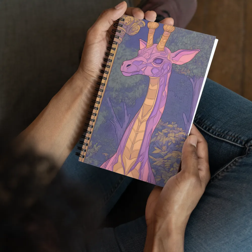 Art Nouveau Giraffe Portrait 
 Spiral Notebook | 140 pages