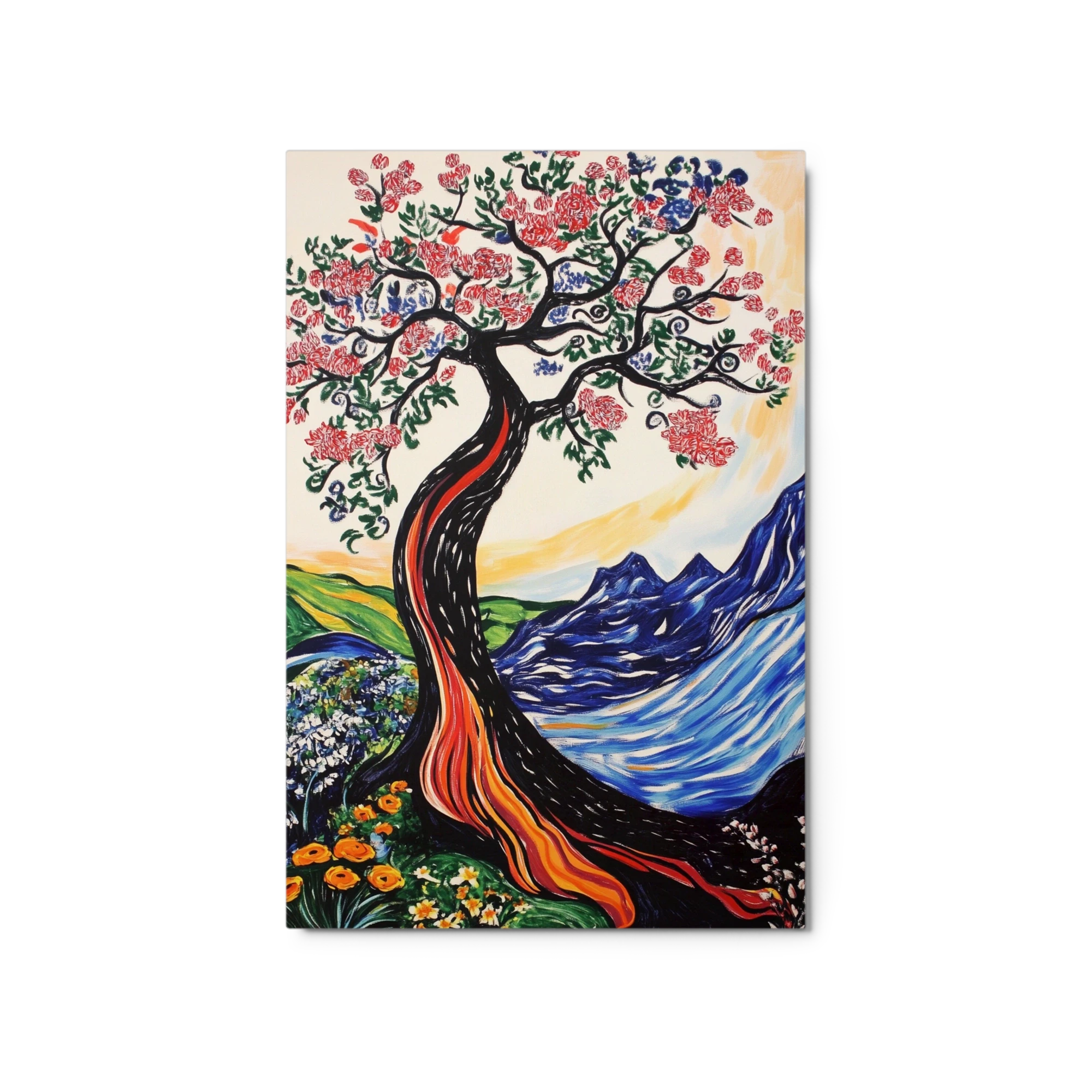 Colorful Tree Amidst Scenic Landscape
