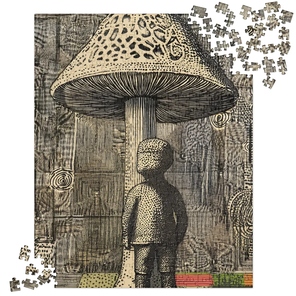 Child Under Giant Mushroom 
 Jigsaw Puzzle
