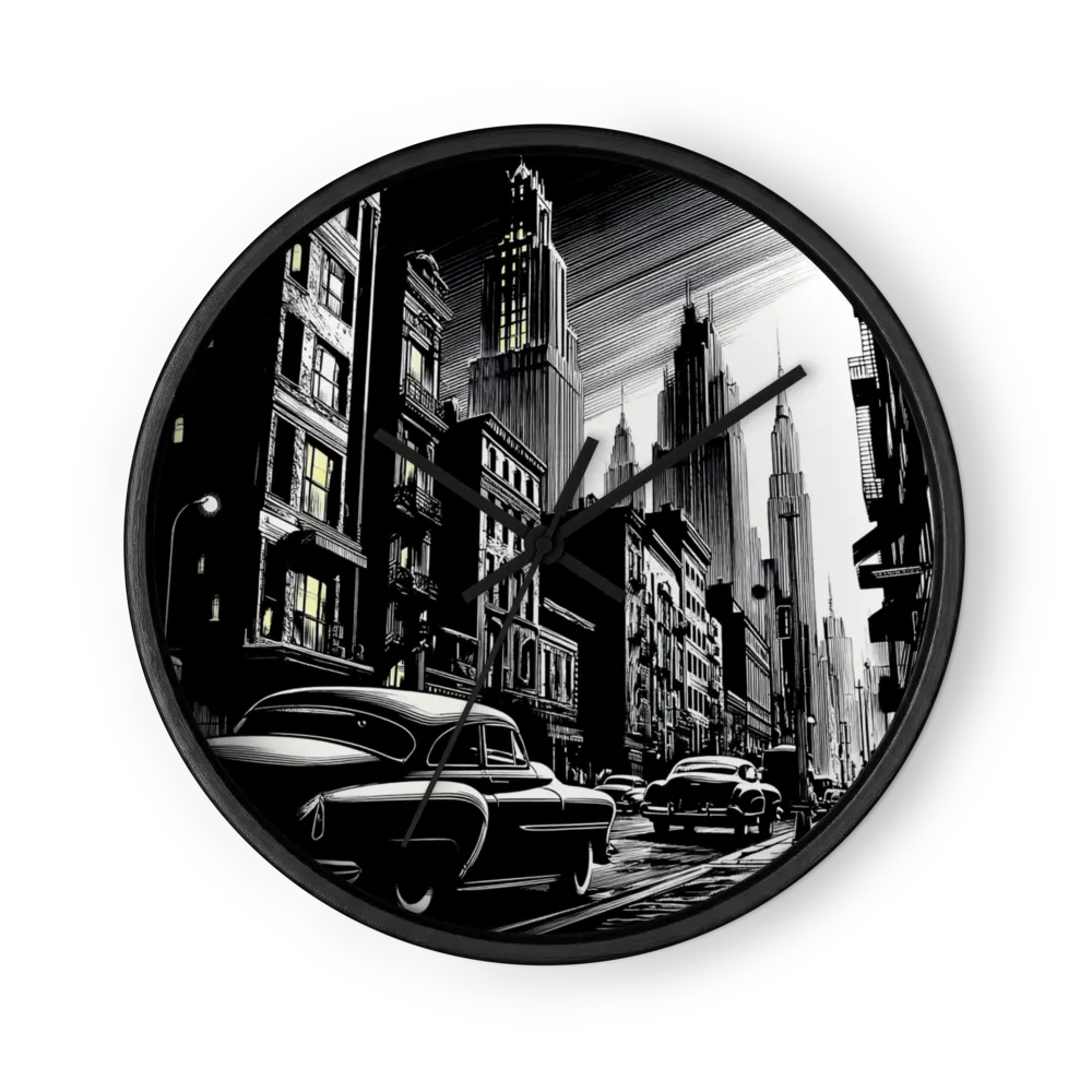 Noir Cityscape | Wall Clock