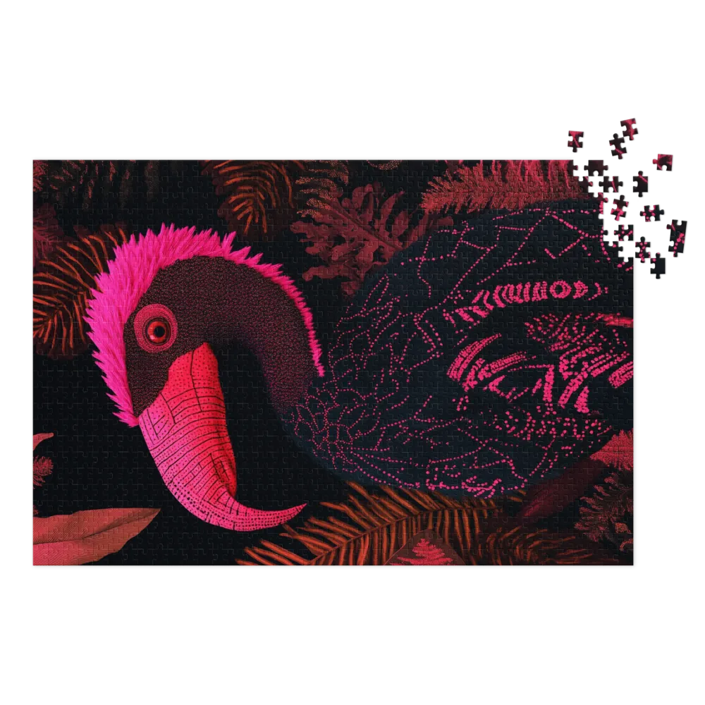 Neon Tropical Bird 
 Jigsaw Puzzle in Tin Box