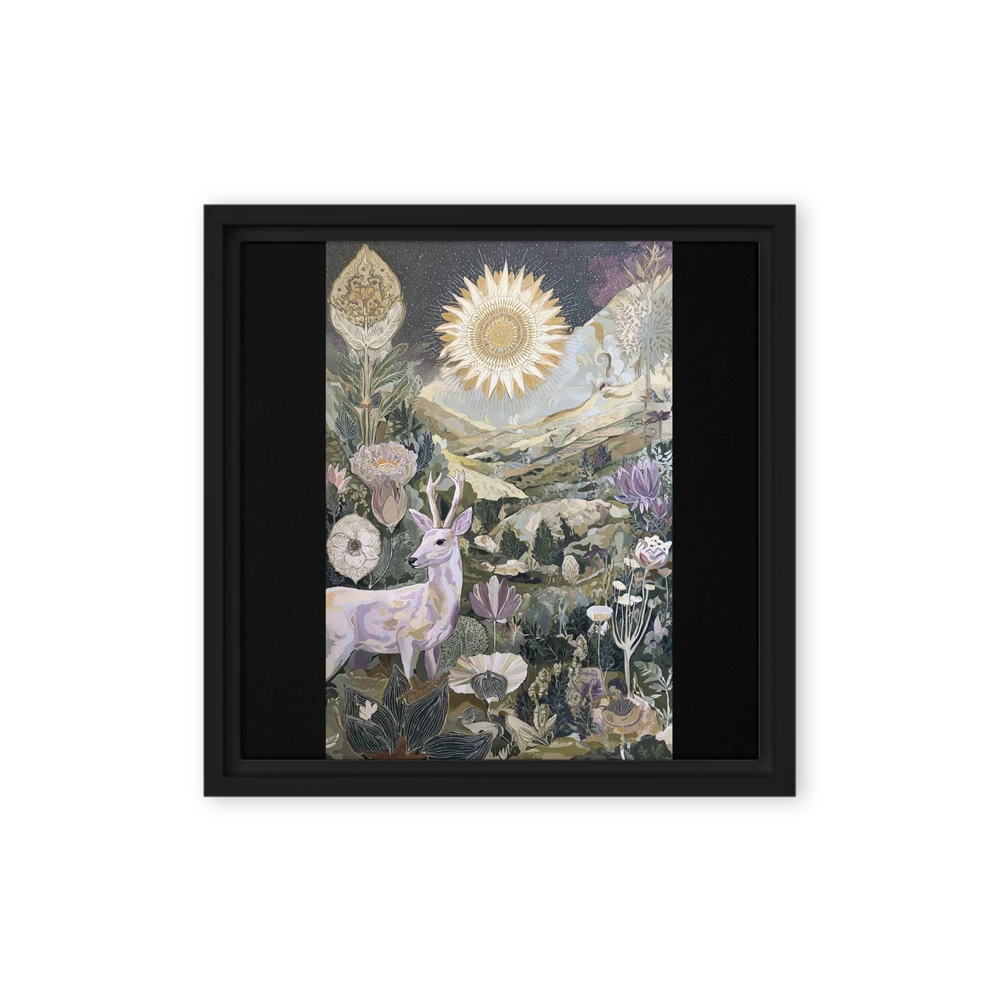Gilded Stag in Fantastical Bloom | Art Print