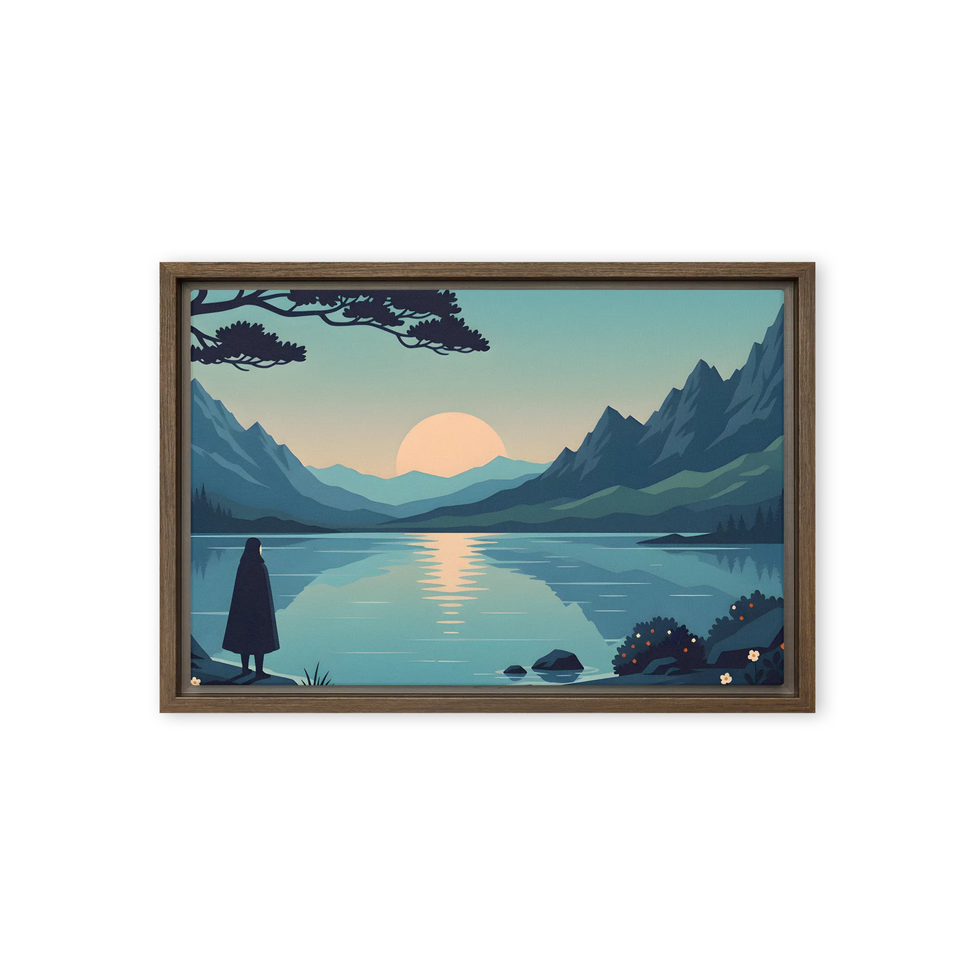 Tranquil Mountain Lake Sunset