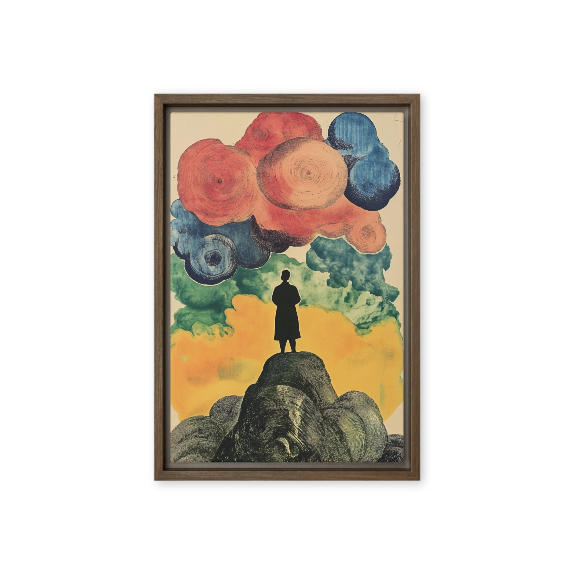Contemplation Amidst Cosmic Clouds | Art Print