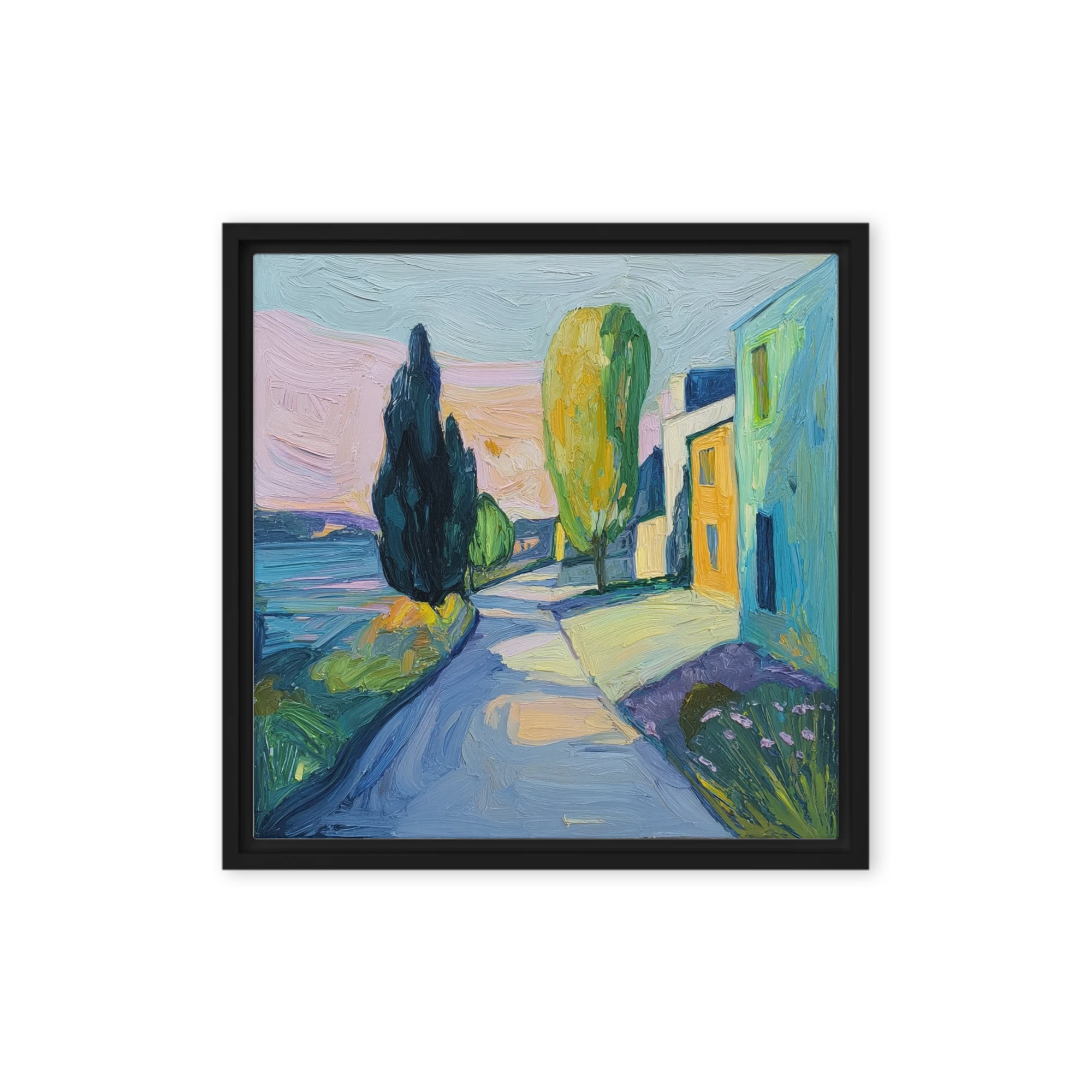 Coastal Village at Dusk