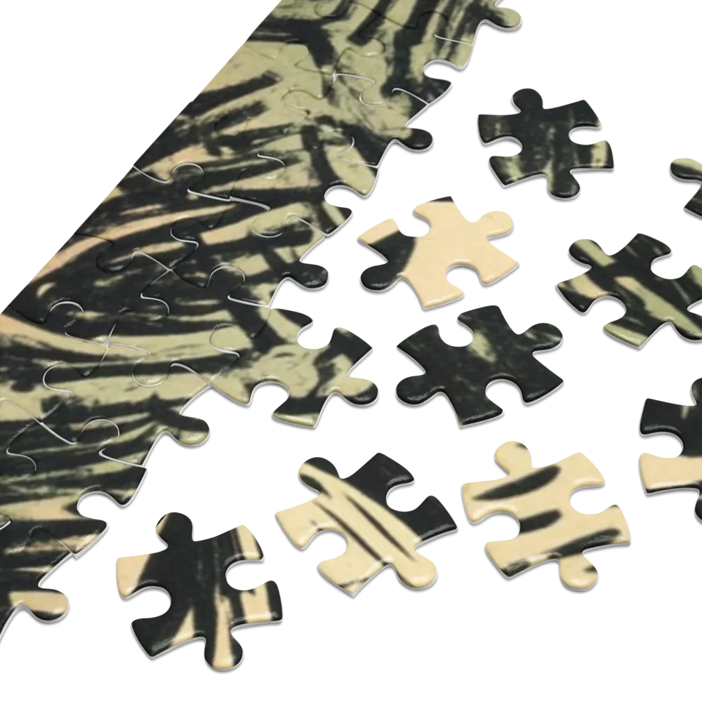 Gato Curioso na Floresta de Xilogravura 
 Puzzle em caixa de metal