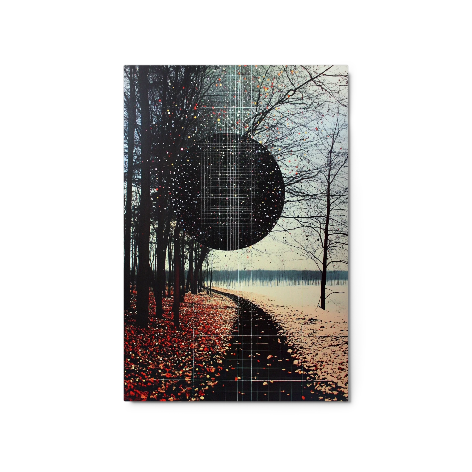 Surreal Landscape with Dark Moon