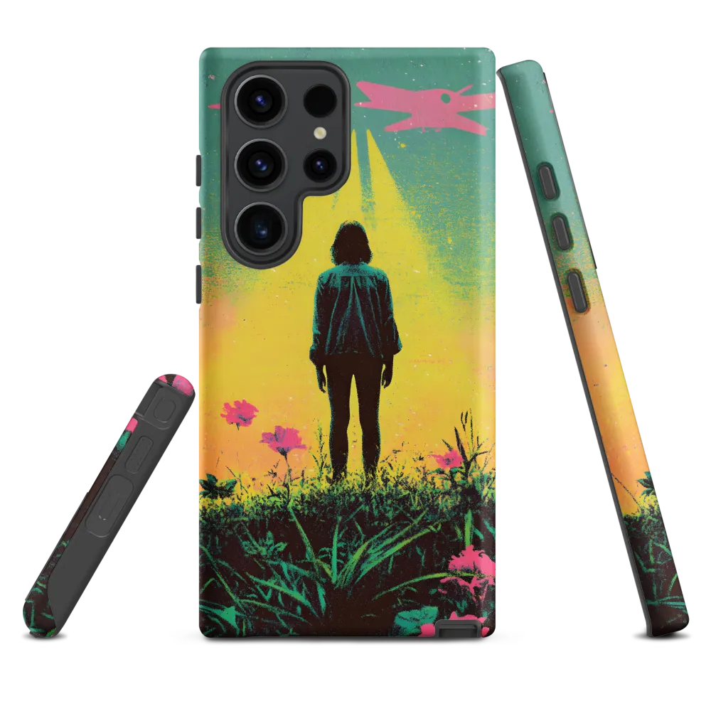 Surreal Figure in Vibrant Landscape | Phone Case