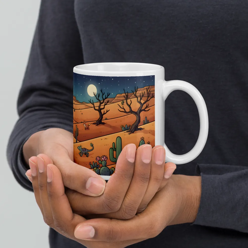 Moonlit Desert Foxes 
 Mug with Red inside | 15 oz