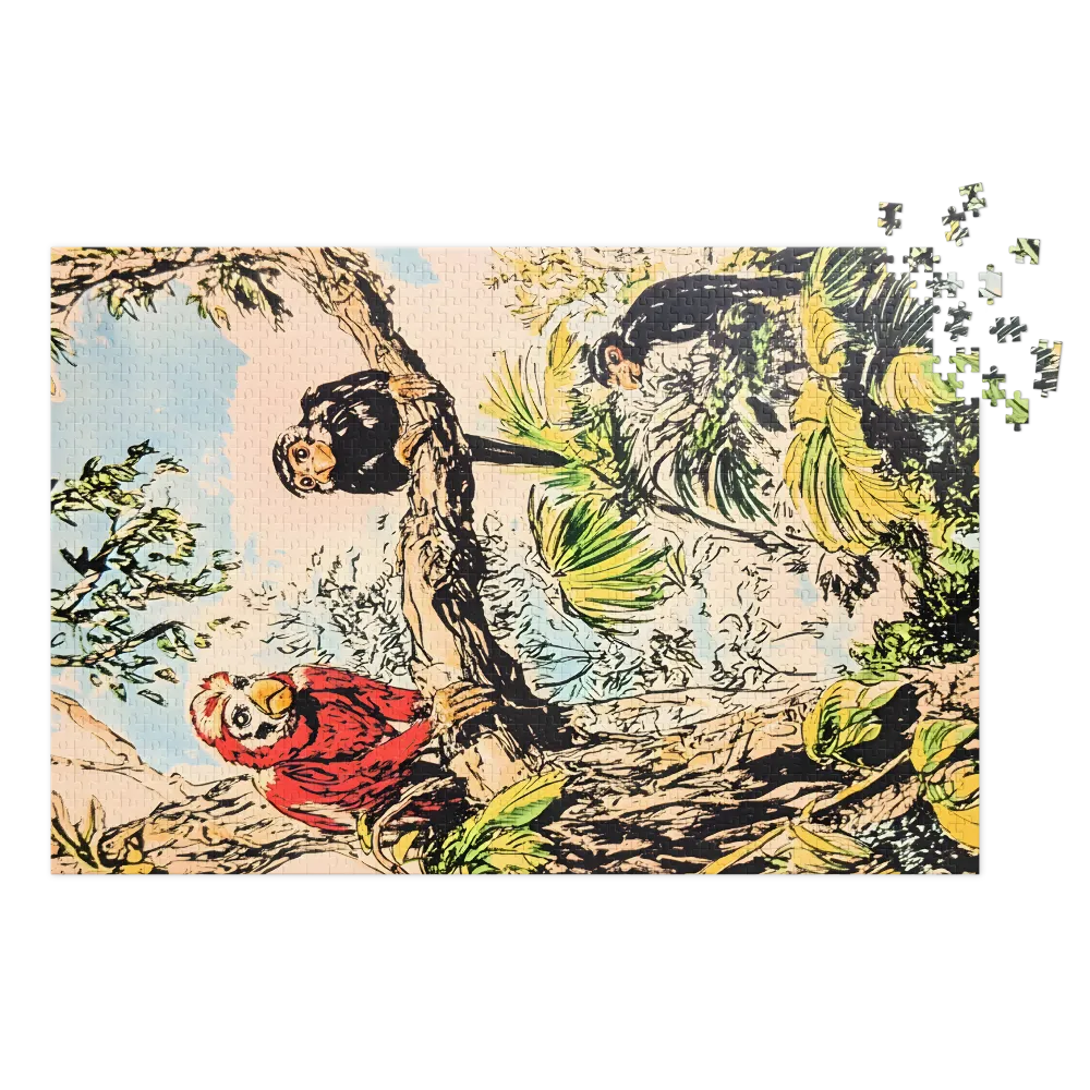 Jungleapen 
 Puzzle in metalen doos
