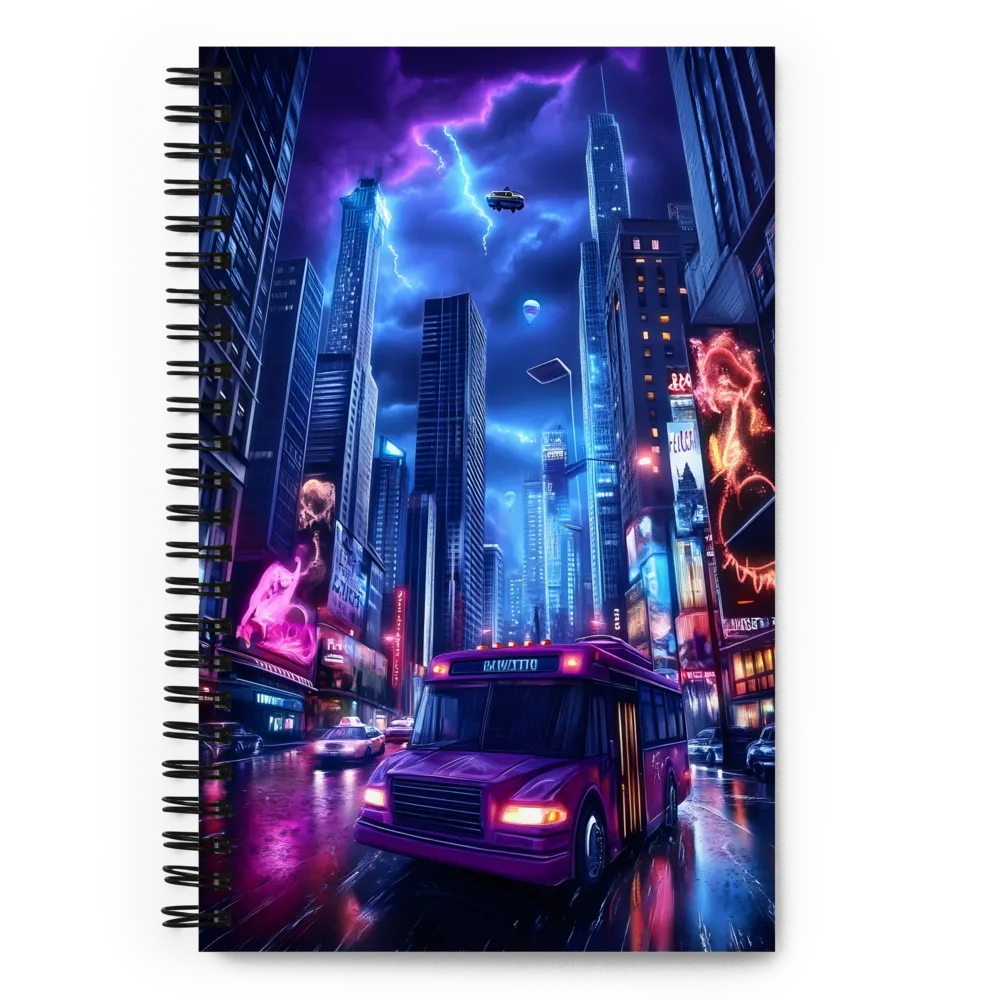 Neon Storm City 
 Spiral Notebook | 140 pages