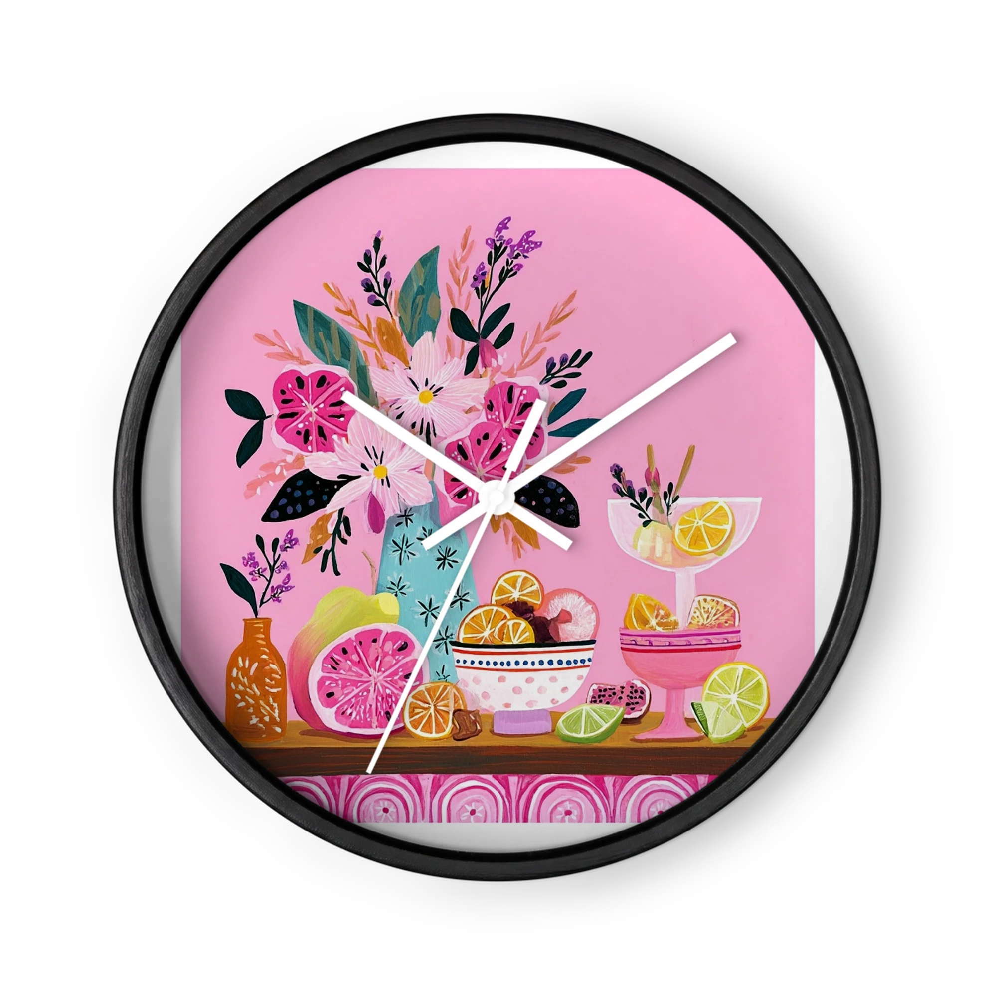 Citrus and Pink Floral Still Life