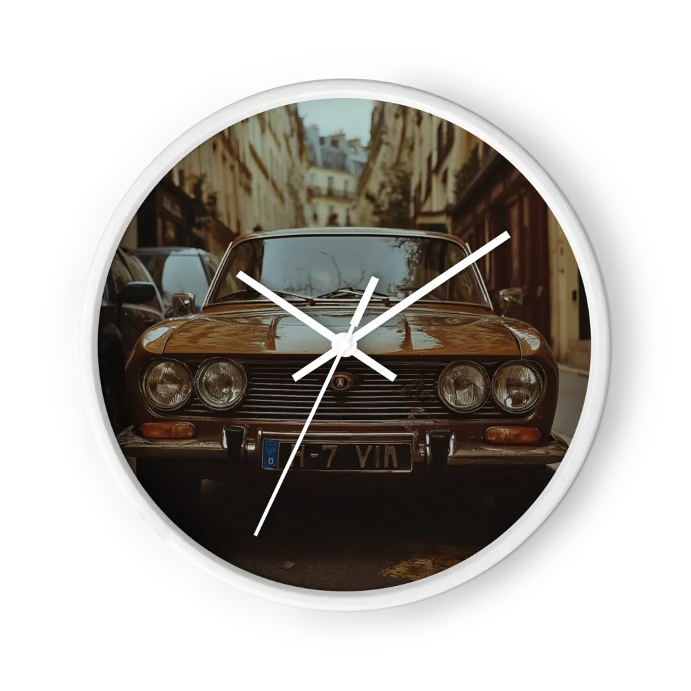 Vintage Car in Paris | Wall Clock