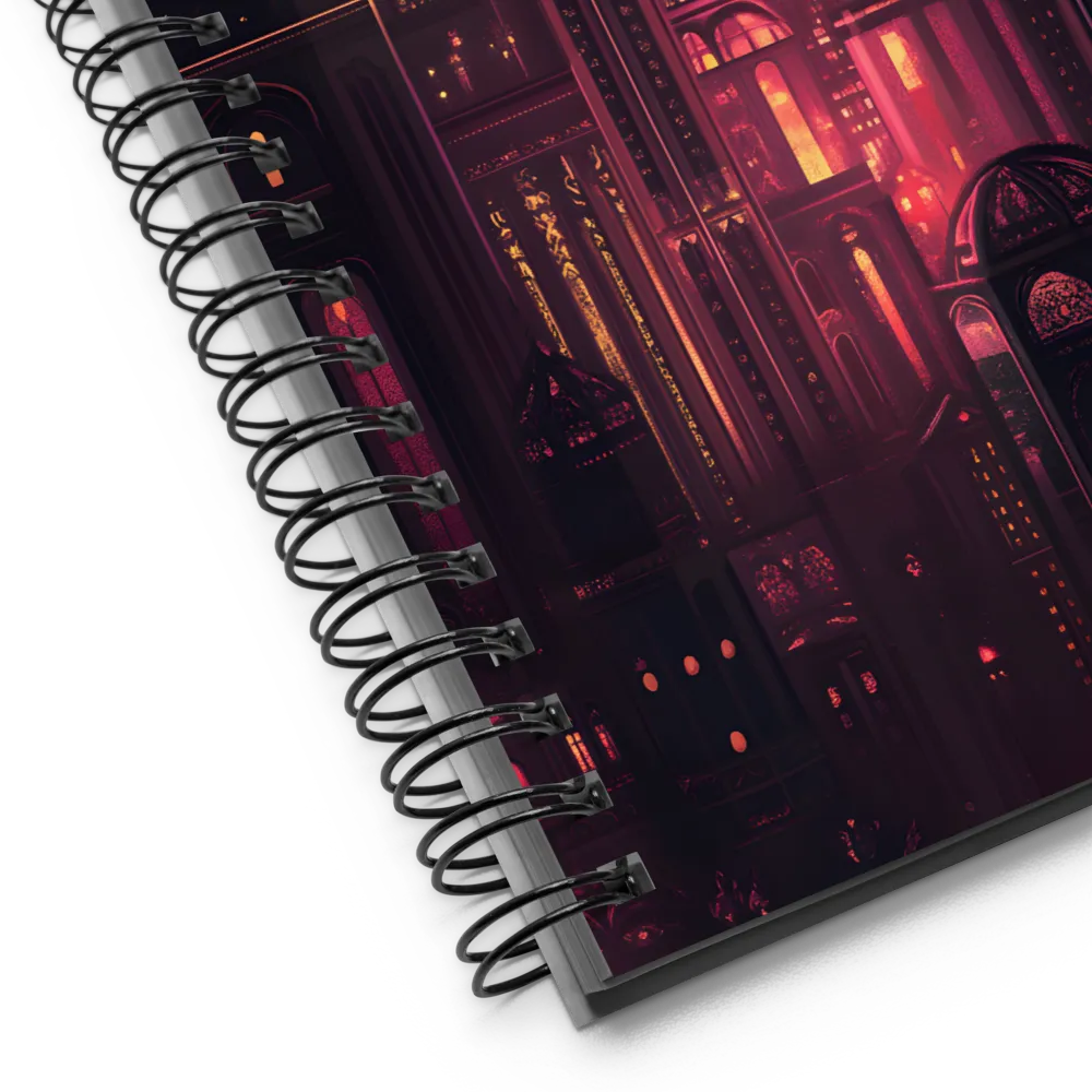Neo-Gothic City at Night 
 Spiral Notebook | 140 pages