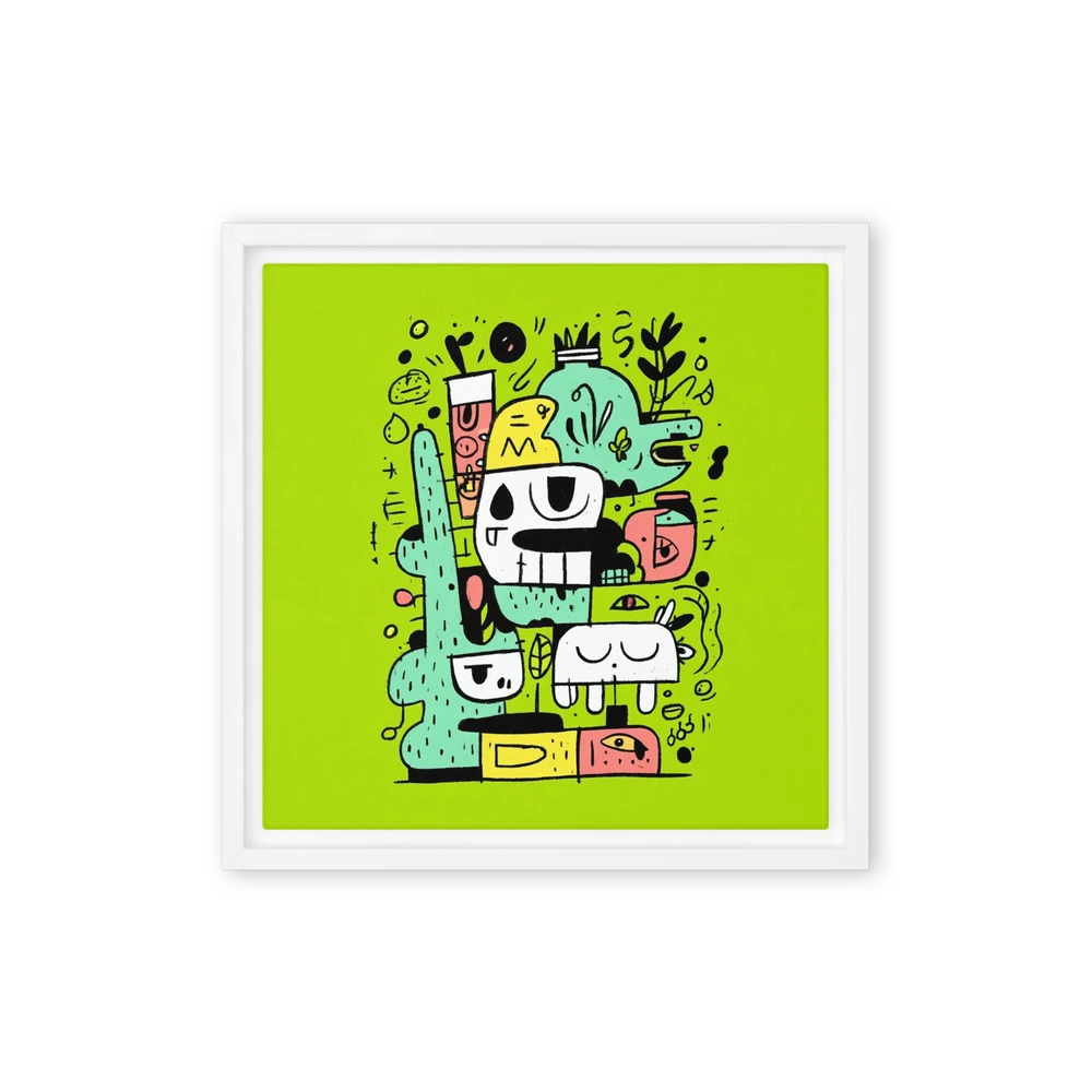 Neon Monster Doodle | Art Print