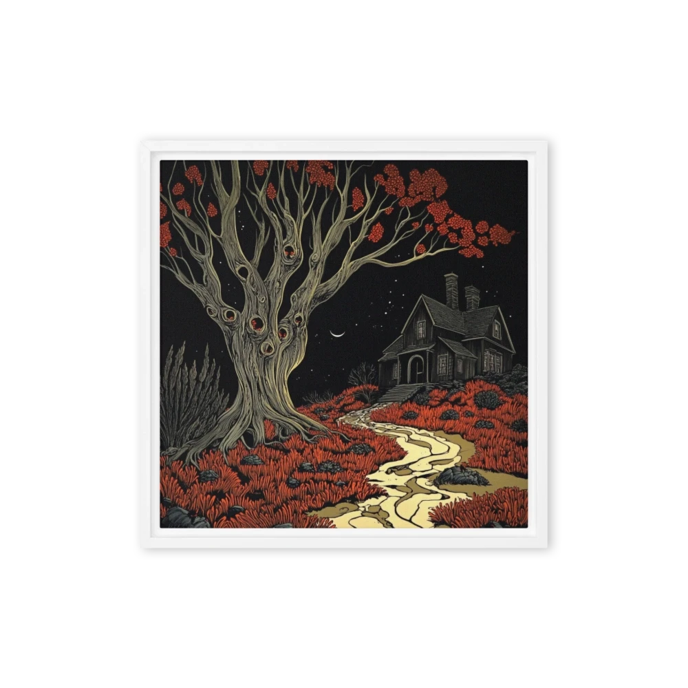 Surreal Tree and House Illustration